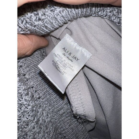 ALI & Jay Cutout Bodycon Sleeveless Mini Knit Dress High Neckline Gray XS (1A) - Picture 6 of 11